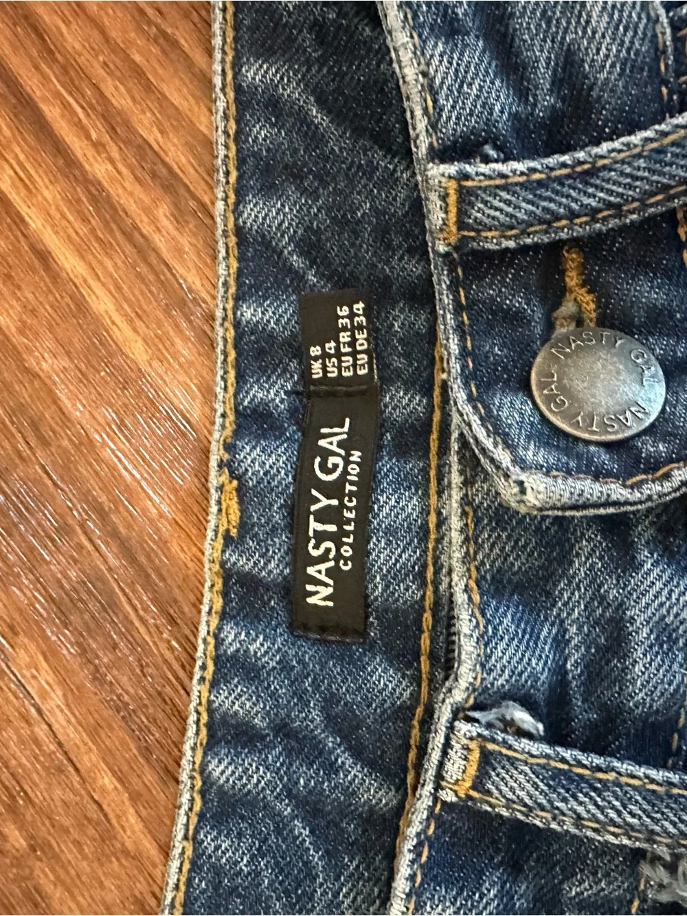 Nasty Gal Dark Blue Slim Straight Jeans